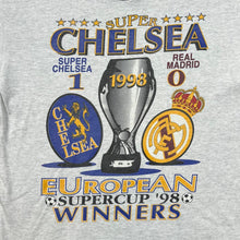 Load image into Gallery viewer, Vintage CHELSEA FC "European Supercup '98 Winners" Football Souvenir Graphic Single Stitch T-Shirt