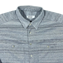 Load image into Gallery viewer, Vintage Centerline Grey Black Micro Patterned Long Sleeve Flannel Shirt
