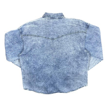 Load image into Gallery viewer, Vintage Men's Company Cowboy Western Acid Wash Blue Denim Long Sleeve Shirt