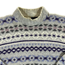 Load image into Gallery viewer, Early 00's RIVER ISLAND Grandad Patterned Pure New Wool High Neck Knit Jumper