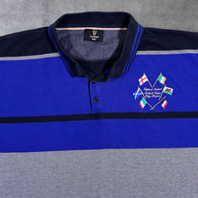 Load image into Gallery viewer, Guinness Six Nations Rugby Embroidered Black Blue Grey Short Sleeve Polo Shirt