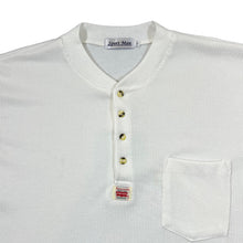 Load image into Gallery viewer, Vintage SPORT MAN Mini Patch Logo Henley Button Ribbed Cotton Short Sleeve T-Shirt