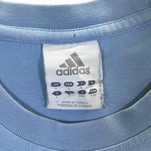 Load image into Gallery viewer, Early 00's Adidas Logo Spellout Graphic Faded Blue T-Shirt