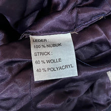 Load image into Gallery viewer, Vintage 90's Black Suede Leather 3D Crazy Knit Panel Button Bomber Jacket