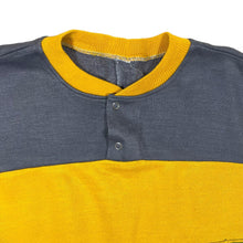 Load image into Gallery viewer, Vintage 90's REGO "Land Of Fishing" Souvenir Spellout Graphic Colour Block Button Sweatshirt