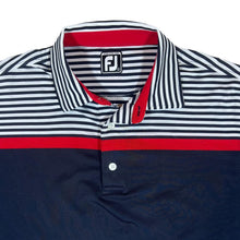 Load image into Gallery viewer, FOOTJOY Athletic Fit Colour Block Striped Golf Short Sleeve Polo Shirt