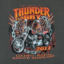 Load image into Gallery viewer, THUNDER BY THE BAY "Sarasota, Florida" Biker Souvenir Graphic Grey T-Shirt