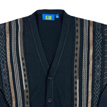 Load image into Gallery viewer, Vintage XL MANSIZE Grandad Patterned Acrylic Wool Knit Button Cardigan Sweater