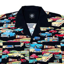 Load image into Gallery viewer, Vintage SILVER DOLLAR Muscle Car American Diner All-Over Print Open Collar Cotton Shirt