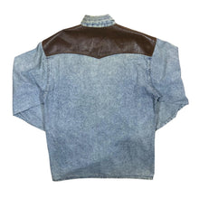 Load image into Gallery viewer, Vintage Arizona Jeans Cowboy Western Blue Denim Metal Popper Long Sleeve Shirt