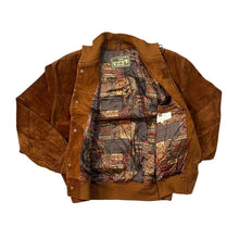 Load image into Gallery viewer, Vintage 90's KATY PEL Classic Brown Genuine Real Suede Leather Button Bomber Jacket