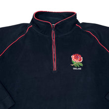 Load image into Gallery viewer, Cotton Traders ENGLAND RUGBY Embroidered Logo Spellout 1/2 Zip Pullover Fleece Sweatshirt
