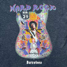 Load image into Gallery viewer, HARD ROCK CAFE "Barcelona" Signature Series Jimi Hendrix Souvenir Spellout Graphic T-Shirt