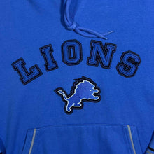 Load image into Gallery viewer, Early 00's NFL Detroit Lions Football Embroidered Spellout Blue Pullover Hoodie