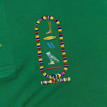 Load image into Gallery viewer, Vintage CARLA CRAFT Egyptian Hieroglythics Souvenir Short Sleeve Polo Shirt