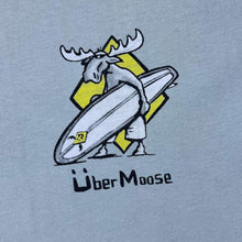 Load image into Gallery viewer, Early 00's Uber Moose Surfer Cartoon Graphic Faded Grey Cotton T-Shirt
