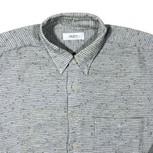 Load image into Gallery viewer, Vintage 90's Joka Grey Black Speckled Striped Long Sleeve Button-Up Flannel Shirt