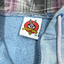 Load image into Gallery viewer, Vintage Freeze (2001) TWEETY Looney Tunes Embroidered Checked Spellout Tie Dye 1/4 Zip Pullover Hoodie