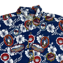 Load image into Gallery viewer, Early 00's BIG DOGS Hawaiian Tropical Floral Patterned Rayon Open Collar Short Sleeve Shirt