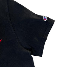 Load image into Gallery viewer, Early 00's CHAMPION Made In Honduras Classic Embroidered Big Logo Spellout Black T-Shirt