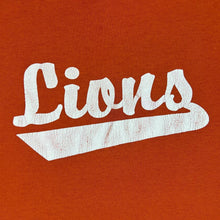 Load image into Gallery viewer, Vintage Russell Athletic LIONS College Spellout Graphic Orange T-Shirt