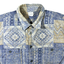 Load image into Gallery viewer, Vintage 90's Crazy Abstract Patterned Long Sleeve Cuffed Cotton Flannel Shirt