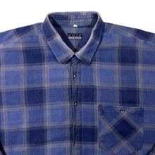 Load image into Gallery viewer, Vintage LUIZ Blue Grey Plaid Check Long Sleeve Flannel Shirt