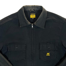 Load image into Gallery viewer, CATERPILLAR Classic Black Canvas Cotton Zip Workwear Skater Bomber Chore Jacket