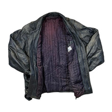 Load image into Gallery viewer, Vintage 90's TARGA Genuine Real Distressed Black Leather Bomber Jacket