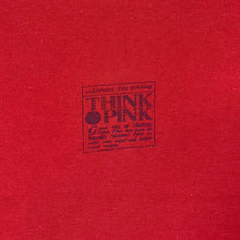 Load image into Gallery viewer, Vintage 90's Think Pink Mini Logo Graphic Red Cotton V-Neck T-Shirt