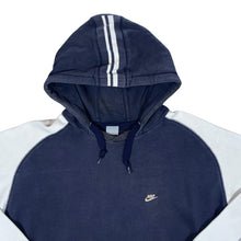 Load image into Gallery viewer, Early 00's NIKE Colour Block Mini Logo Faded Navy Blue Pullover Hoodie