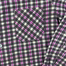 Load image into Gallery viewer, Vintage Oltenita Grey Pink White Yellow Plaid Check Long Sleeve Cotton Flannel Shirt