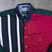 Load image into Gallery viewer, Vintage 90's Ivy Crew Multi Colour Block Striped Long Sleeve Button-Up Shirt