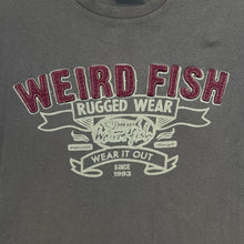 Load image into Gallery viewer, WEIRD FISH "Rugged Wear" Embroidered Spellout Graphic Faded T-Shirt