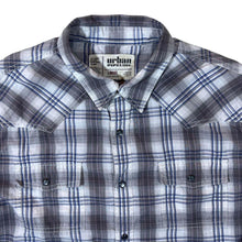 Load image into Gallery viewer, Urban Pipeline Cowboy Western Plaid Check Popper Long Sleeve Shirt