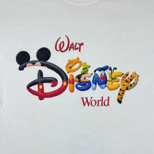 Load image into Gallery viewer, Vintage WALT DISNEY WORLD Character Logo Spellout Souvenir Graphic White T-Shirt