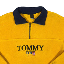 Load image into Gallery viewer, Vintage 90's TOMMY US Embroidered Spellout Yellow 1/4 Zip Pullover Fleece Sweatshirt