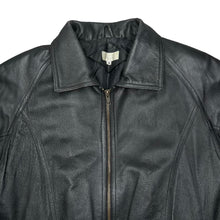 Load image into Gallery viewer, Vintage CASUALS Classic Genuine Real Black Leather Zip Jacket