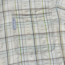 Load image into Gallery viewer, COLUMBIA SPORTSWEAR Classic Cream Plaid Check Short Sleeve Textured Cotton Shirt
