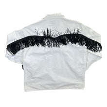 Load image into Gallery viewer, Vintage Running Bear Embroidered Eagle Cowboy Western Tassel Lace-Up Smock Shirt