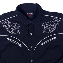 Load image into Gallery viewer, Atlas For Men Cowboy Western Black Cotton Long Sleeve Shirt