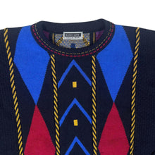 Load image into Gallery viewer, Vintage 90's BASIC LINE Crazy Abstract Patterned Acrylic Knit Sweater Jumper