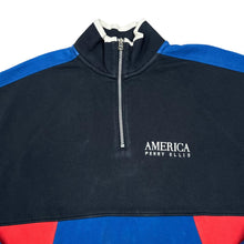 Load image into Gallery viewer, PERRY ELLIS AMERICA Classic Embroidered Mini Logo Colour Block 1/4 Zip Pullover Sweatshirt