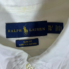 Load image into Gallery viewer, RALPH LAUREN "Slim Fit Stretch Oxford" White Cotton Long Sleeve Button-Up Shirt