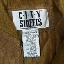 Load image into Gallery viewer, Vintage 90's CITY STREETS Brown Genuine Real Suede Leather Bomber Jacket