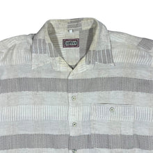 Load image into Gallery viewer, Vintage 90's CATTANI Cream Patterned Striped Short Sleeve Flannel Shirt