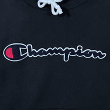 Load image into Gallery viewer, Champion Classic Embroidered Big Logo Spellout Pullover Black Hoodie