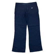 Load image into Gallery viewer, Early 00's ARMANI JEANS AJ Classic Navy Bue 100% Linen Wide Leg Trousers