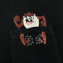 Load image into Gallery viewer, Vintage Warner Bros (1996) LOONEY TUNES Tas Tasmanian Devil Embroidered Character Pocket T-Shirt