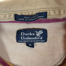 Load image into Gallery viewer, Vintage DUCKS UNLIMITED Mini Logo Colour Block Long Sleeve Polo Shirt
